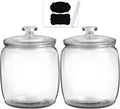 2 Pack Glass Jar with Lid, 71 oz Candy Jars with Lids, Wide Mouth Cookie Jar for Kitchen Storage and Laundry Room Organization, Half Gallon Glass Storage Jars for Pasta, Rice, Cereal, Pet Food