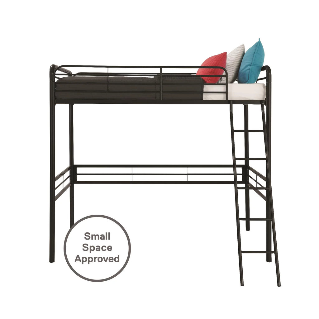 DHP Tommy Twin Metal Loft Bed, Black A7264