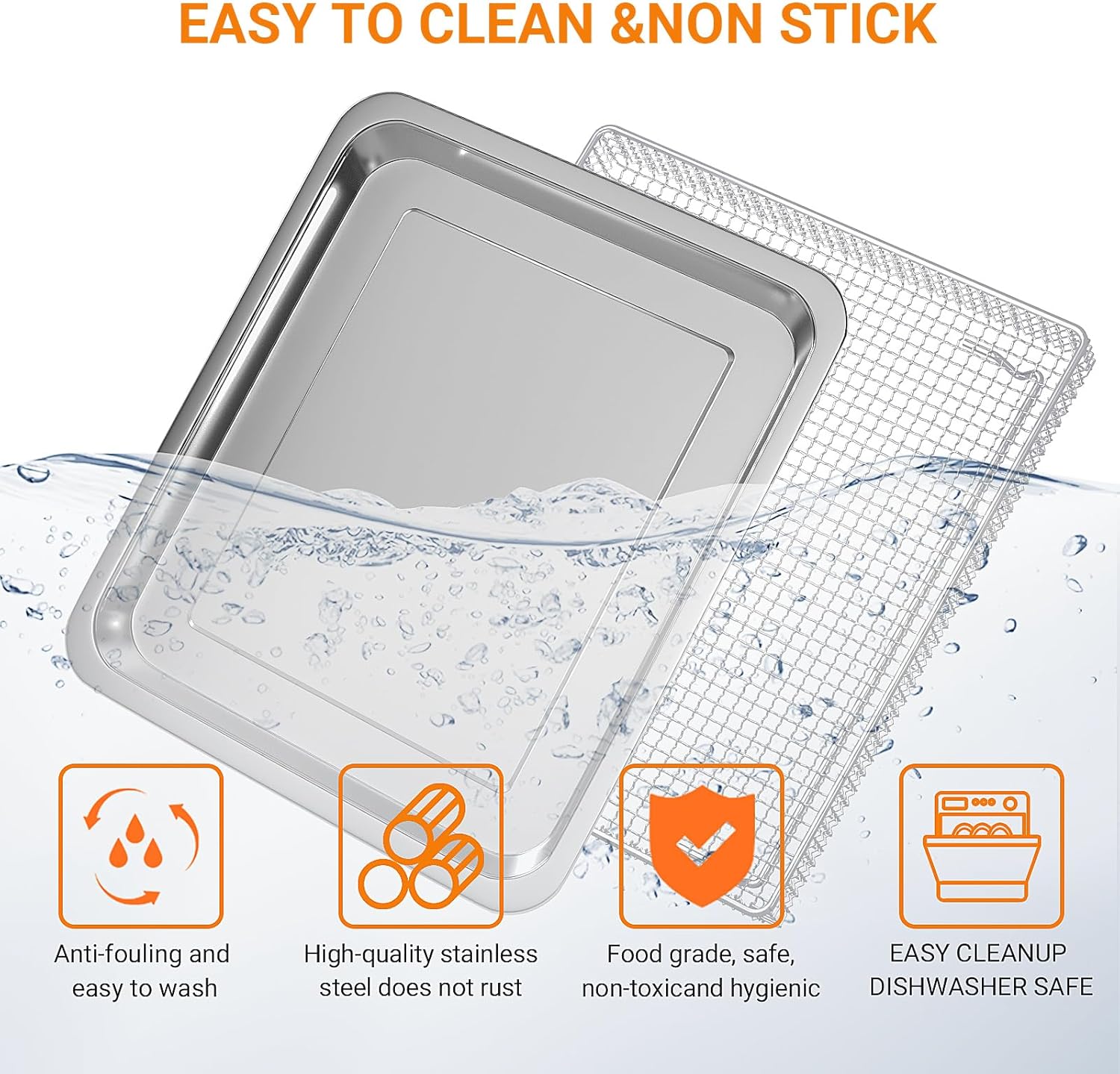 Cuisinart Airfryer Stainless Steel Baking Tray Pan and Basket O1866