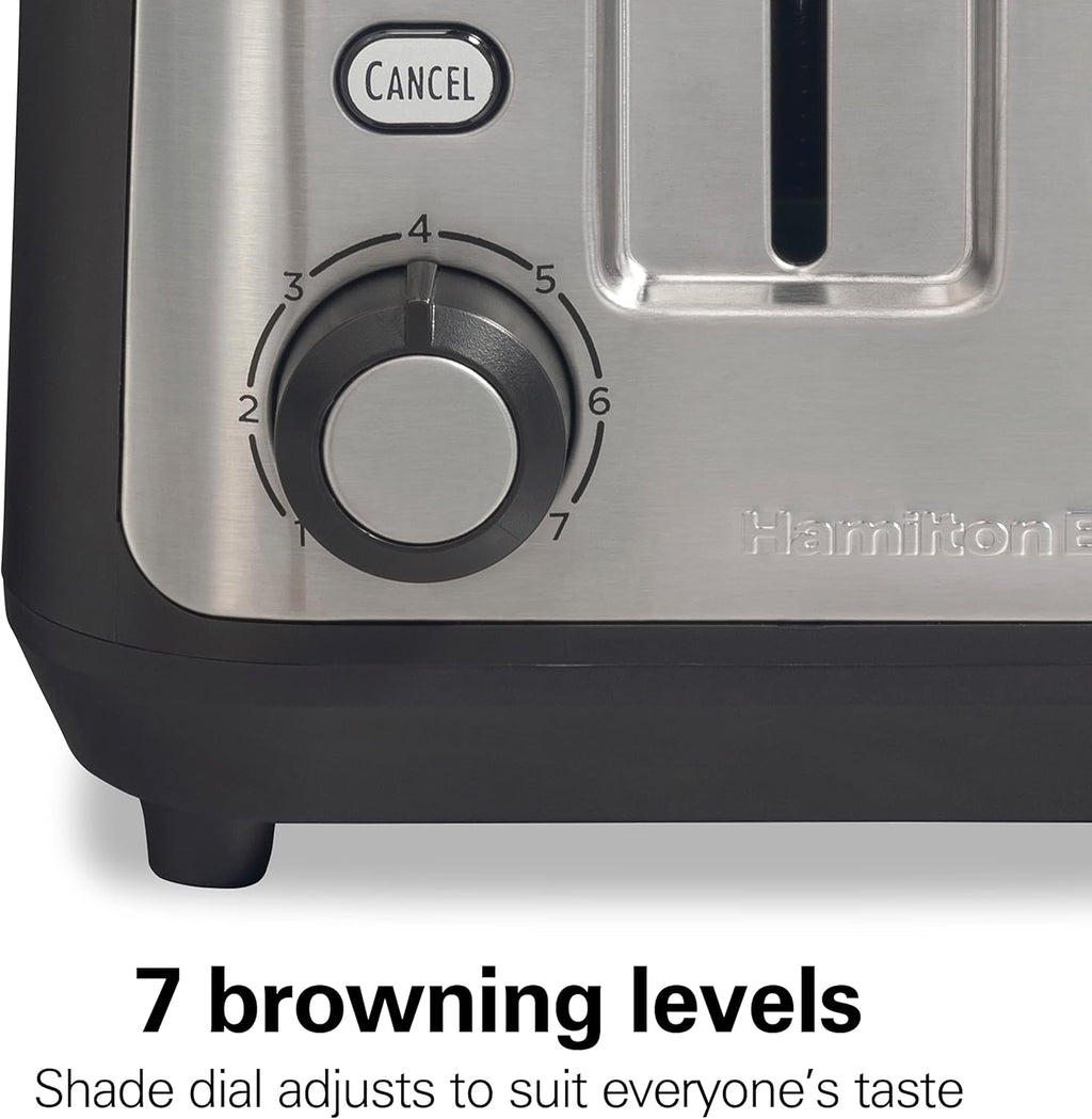Hamilton Beach Gourmet 2 Slice Slot Toaster, Extra Long & Wide Slots, Matte Black and Stainless Steel E59353
