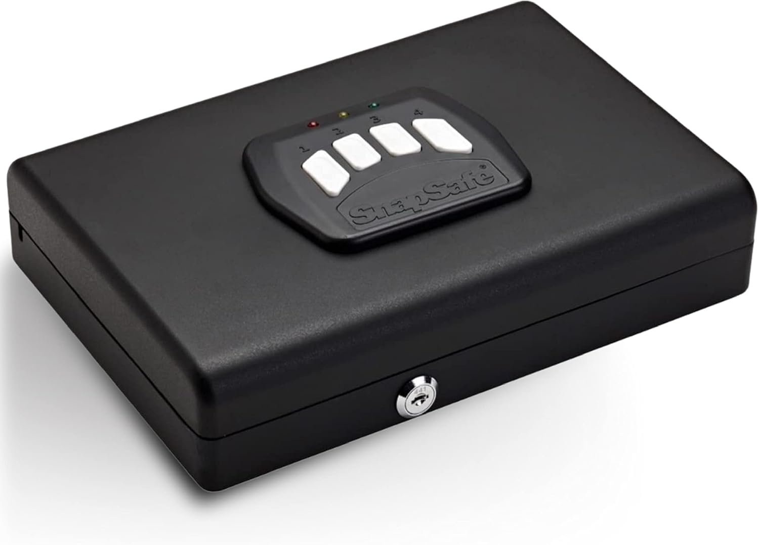 SnapSafe Gun Keypad Vault – Keypad Handgun Vault Safe for Pistols and Valuables – 4-6 Keypad Entry with Backup Keys – Black, Measures 11 (H) x 8.5 (W) x 2.25 (D) Inches - Item 75432