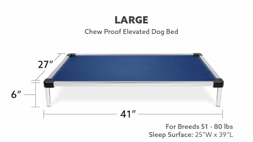 K9 Ballistics Chew Proof Elevated Dog Bed XX-Large 50"x33" Black S39235