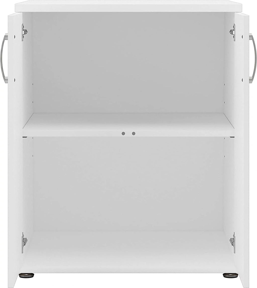 Universal Laundry Room Cabinet with Doors in White, Engineered Wood X203