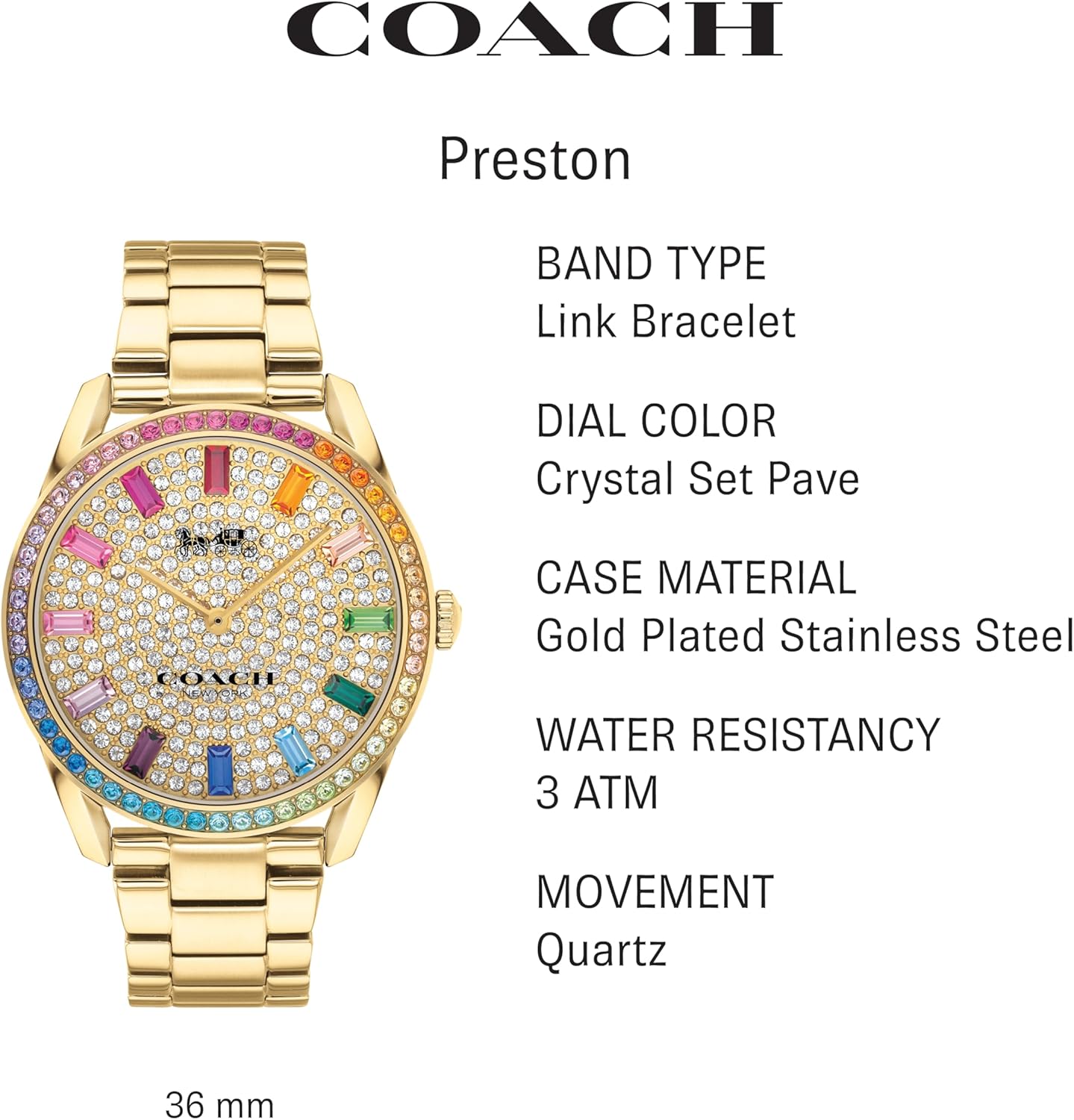 Coach Preston Women's Watch Model 14503657 B437299