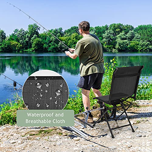 GYMAX Hunting Chair 360 Degree Swivel Folding Blind Chair with Carry Handle P607