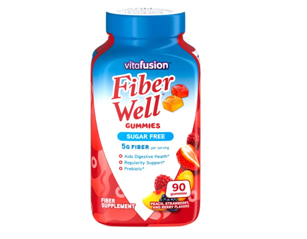Vitafusion Fiber Well Sugar Free Fiber Supplement & Chewable Calcium Gummies W568695