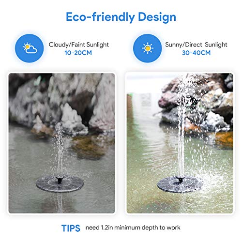 Solar Fountain Floating Water Pump for Bird Bath Garden Pond W21537