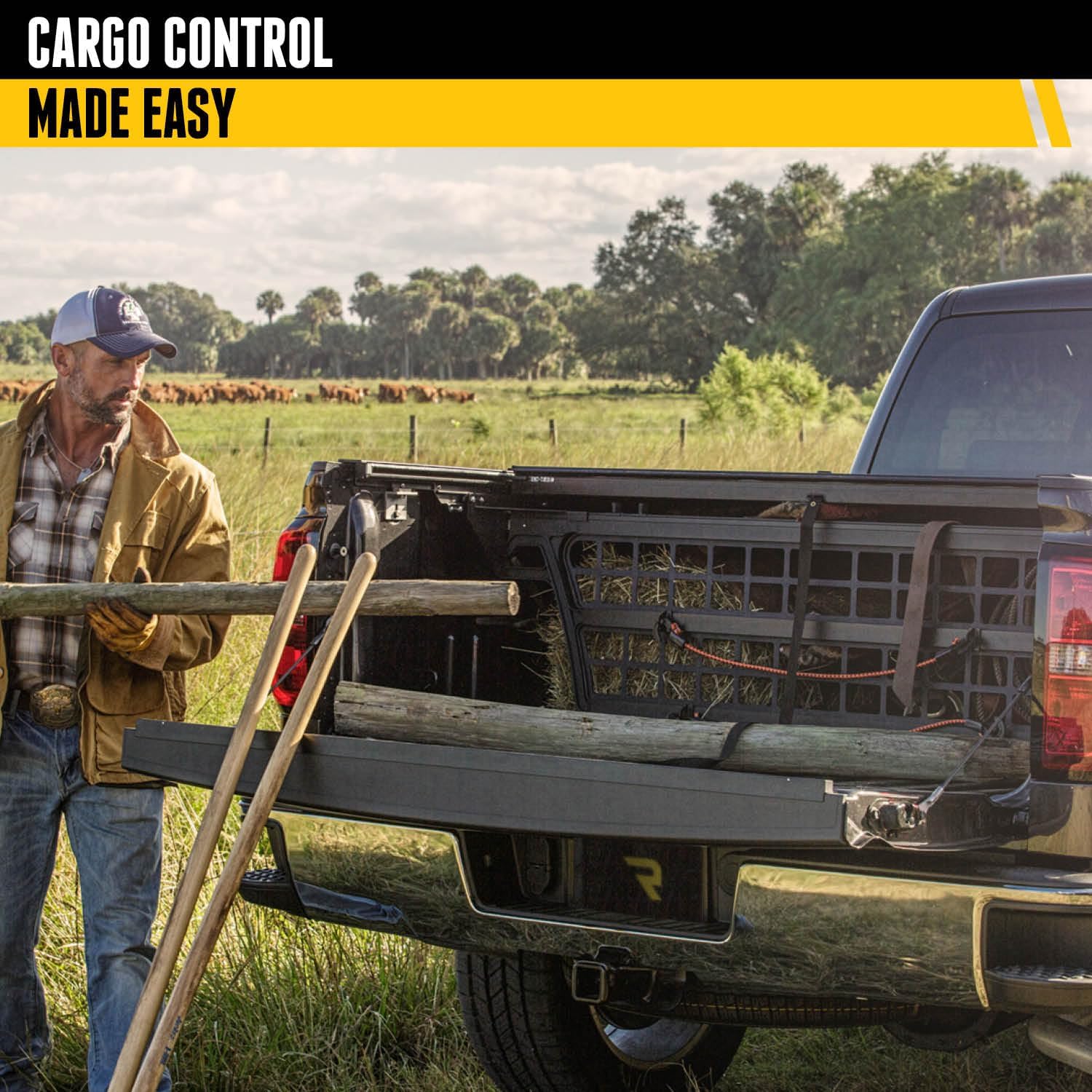 RealTruck Roll-N-Lock Cargo Manager Truck Bed Organizer CM226 for Chevy/GMC Silverado/Sierra 2500/3500HD V9245