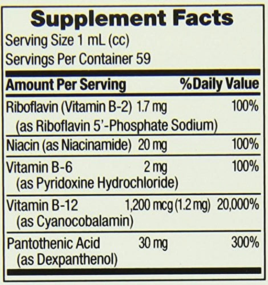Nature's Bounty Vitamin B Complex with B-12 Sublingual Liquid, 2 oz (4 Pack) D139