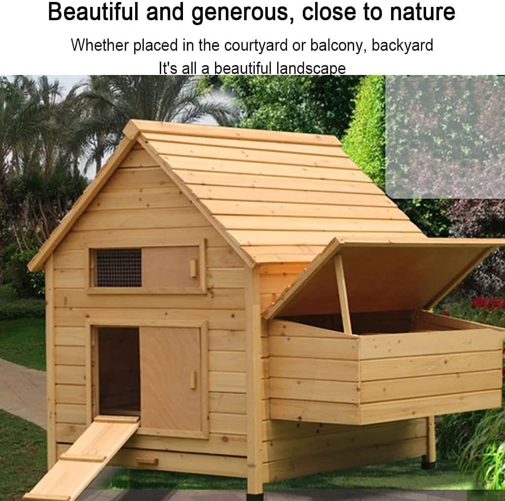 Deluxe Wooden Chicken Coop Indoor Outdoor Rabbit Hutch Bunny Cage Y44570
