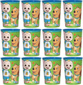 Cocomelon Party Favor Cup Bundle Pack 12 16oz Cups + 1 Happy Birthday balloon
