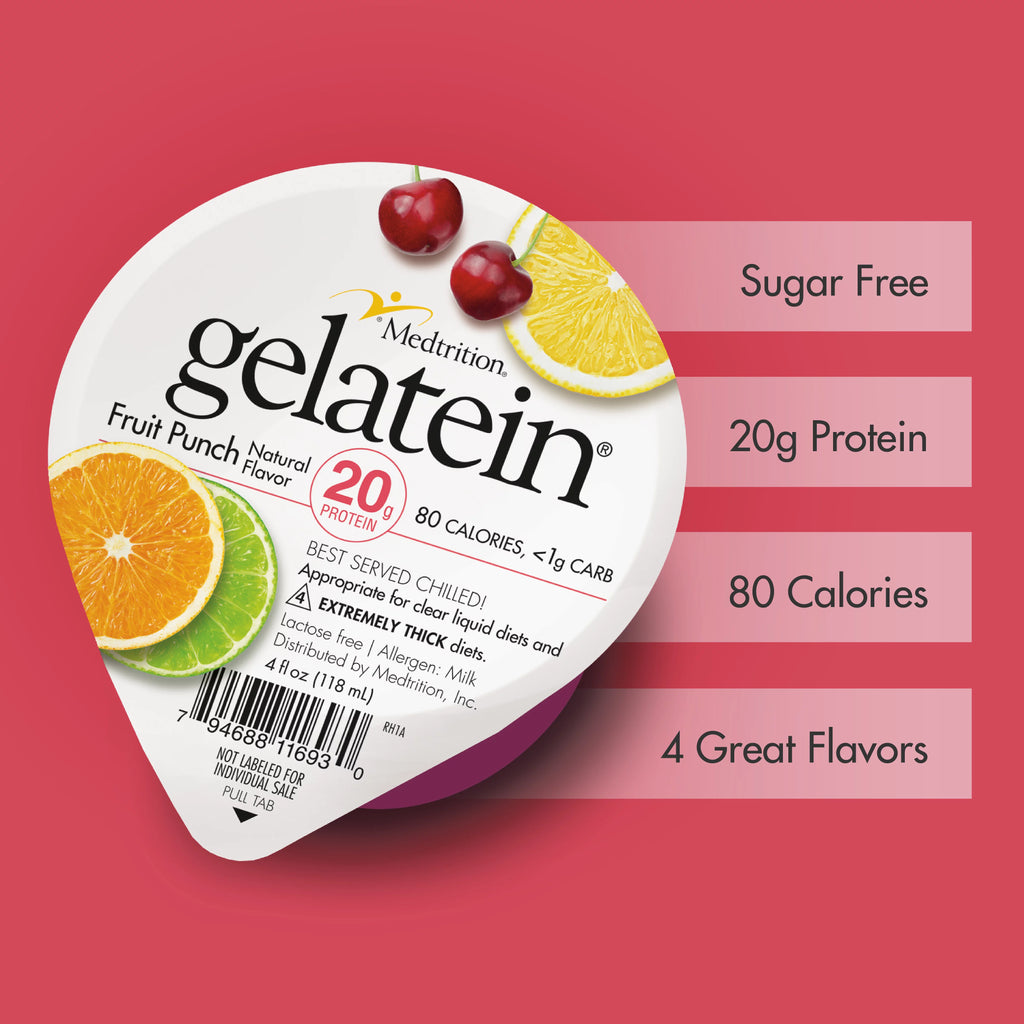 Sugar Free High Protein Gelatin Fruit Punch, 12 Servings N6769