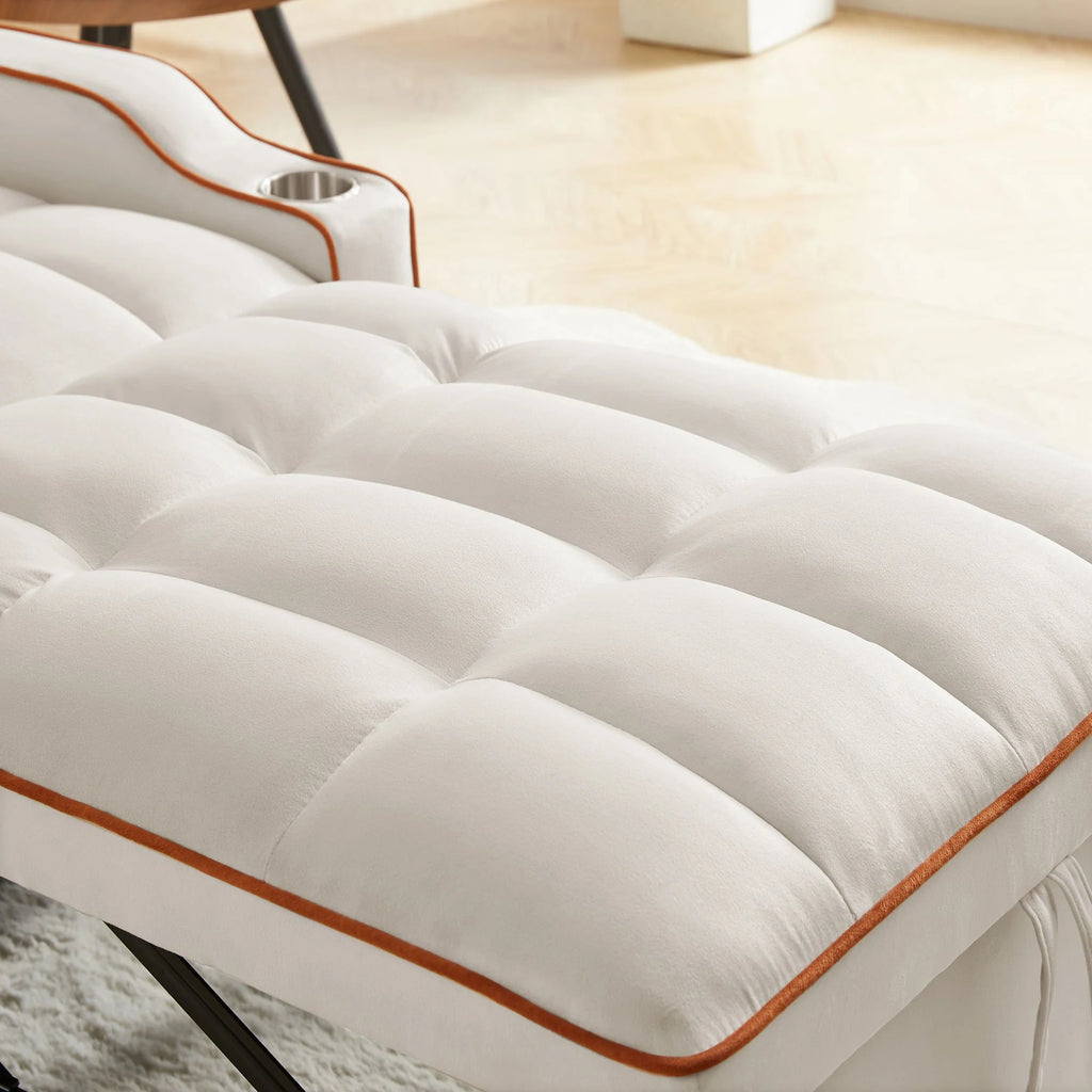 Aukfa Sleeper Chair Bed, Convertible Pull Out Sofa, Beige W589