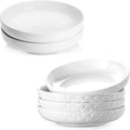 DOWAN Pasta Bowls, 54 oz Large Salad Serving Bowls, 10'' Plates Bowls Set of 4, White Ceramic Soup Bowls for Kitchen Meal Prep, Shallow Dishes Dinner Bowl Microwave Dishwasher Safe