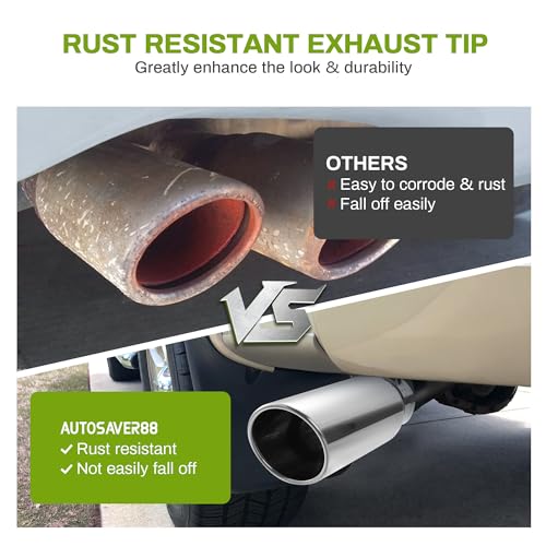 AUTOSAVER88 3" Inlet Black Stainless Steel Exhaust Tip H579166