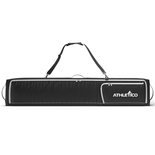 Athletico Rolling Double Ski Bag - Padded with Wheels for Air Travel B30325
