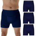 Wearever Men’s Incontinence H-Fly Boxer Briefs for Bladder Control with Maximum Absorbency - Reusable & Washable Leak Proof Underwear for Men (Pack of 3) (White) (Large) (Waist 38-40")