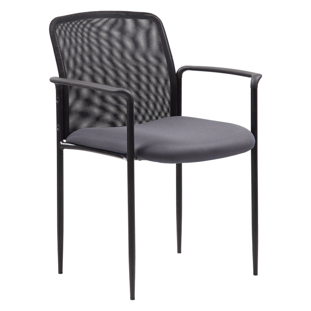 BOSS B6909-GY Stackable Mesh Guest Chair, Grey D512