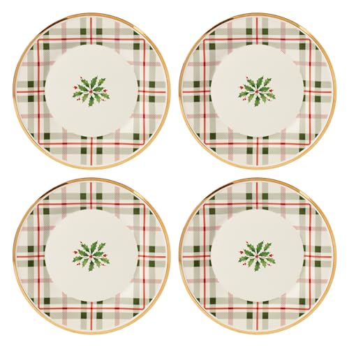 Lenox Holiday Plaid 12-Piece Dinnerware Set, 11.07, Red & Green