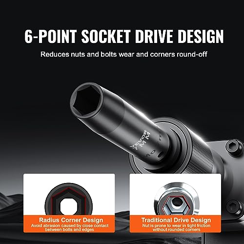 VEVOR 1/2" Drive Impact Socket Set, 23 Piece SAE & Metric B482619