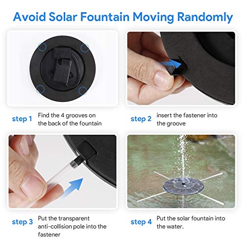 Solar Fountain Floating Water Pump for Bird Bath Garden Pond W21537