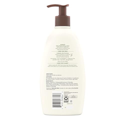 Aveeno Daily Moisturizing Body Lotion, Fragrance-Free, 18 Fl Oz M6011