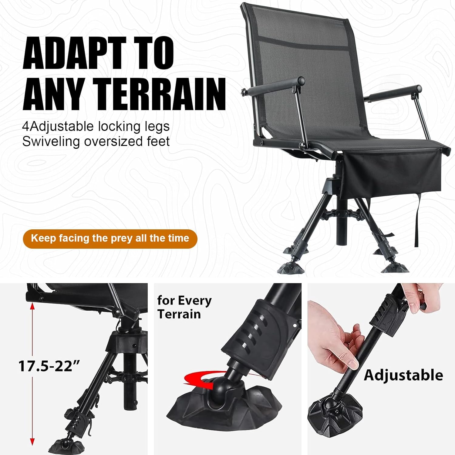 Folding Hunting Blind Chair with 360 Degree Swivel and Adjustable Height H158830
