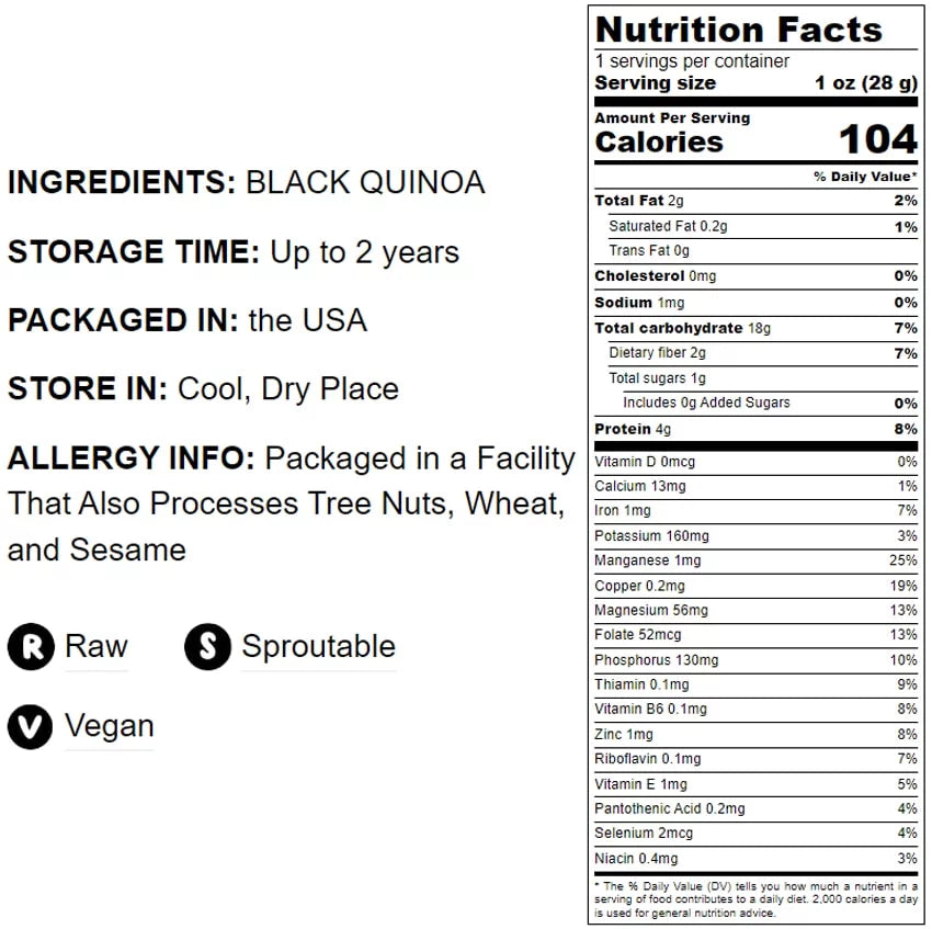 Black Quinoa 10 Pounds by Food to Live V42205