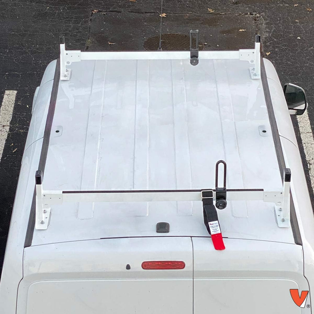 Vantech H1 2 Bar Steel Ladder Roof Rack for RAM ProMaster City 2015-On, White O286446