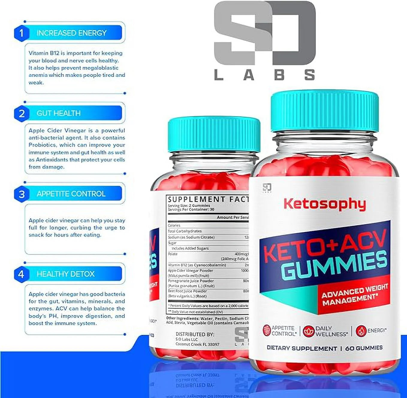 Ketosophy ACV Keto Gummies, 60 Count L27376