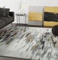 Abani Porto Collection Area Rug Mid Century Modern Bedroom Living Room Decor Floor Rug 6 x 9 Grey Yellow