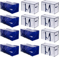 VENO 12 Pack Heavy-Duty Moving Bundle (6 Pack Extra-Large Moving Bag w/Backpack Straps + 6 Pack Extra-Large Storage Moving Bag w/Label Pocket)