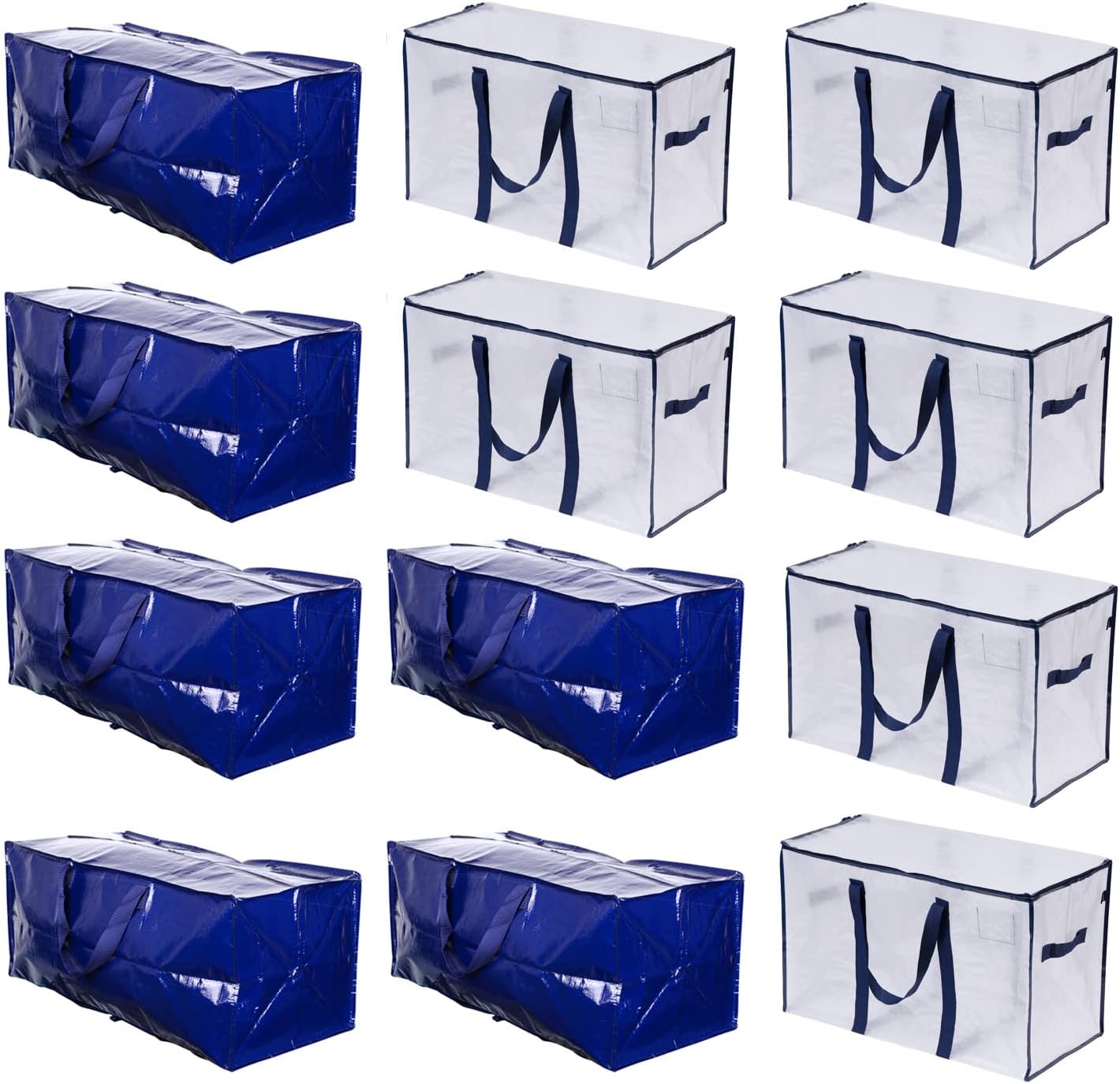 VENO 12 Pack Heavy-Duty Moving Bundle (6 Pack Extra-Large Moving Bag w/Backpack Straps + 6 Pack Extra-Large Storage Moving Bag w/Label Pocket)