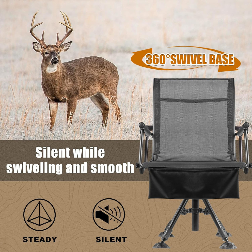 Folding Hunting Blind Chair with 360 Degree Swivel and Adjustable Height H158830