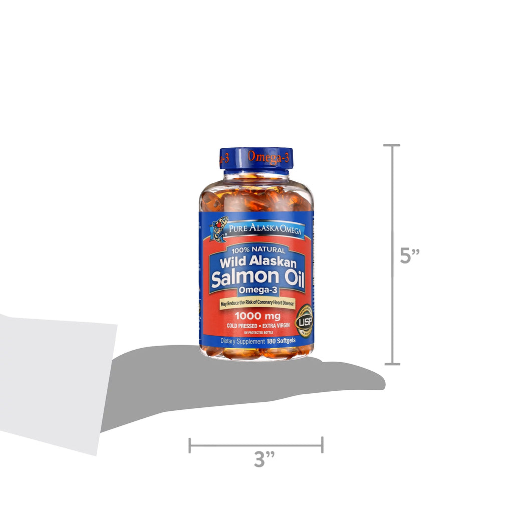 Pure Alaska Omega Wild Salmon Oil 1000mg Softgels, 180 Count R984723