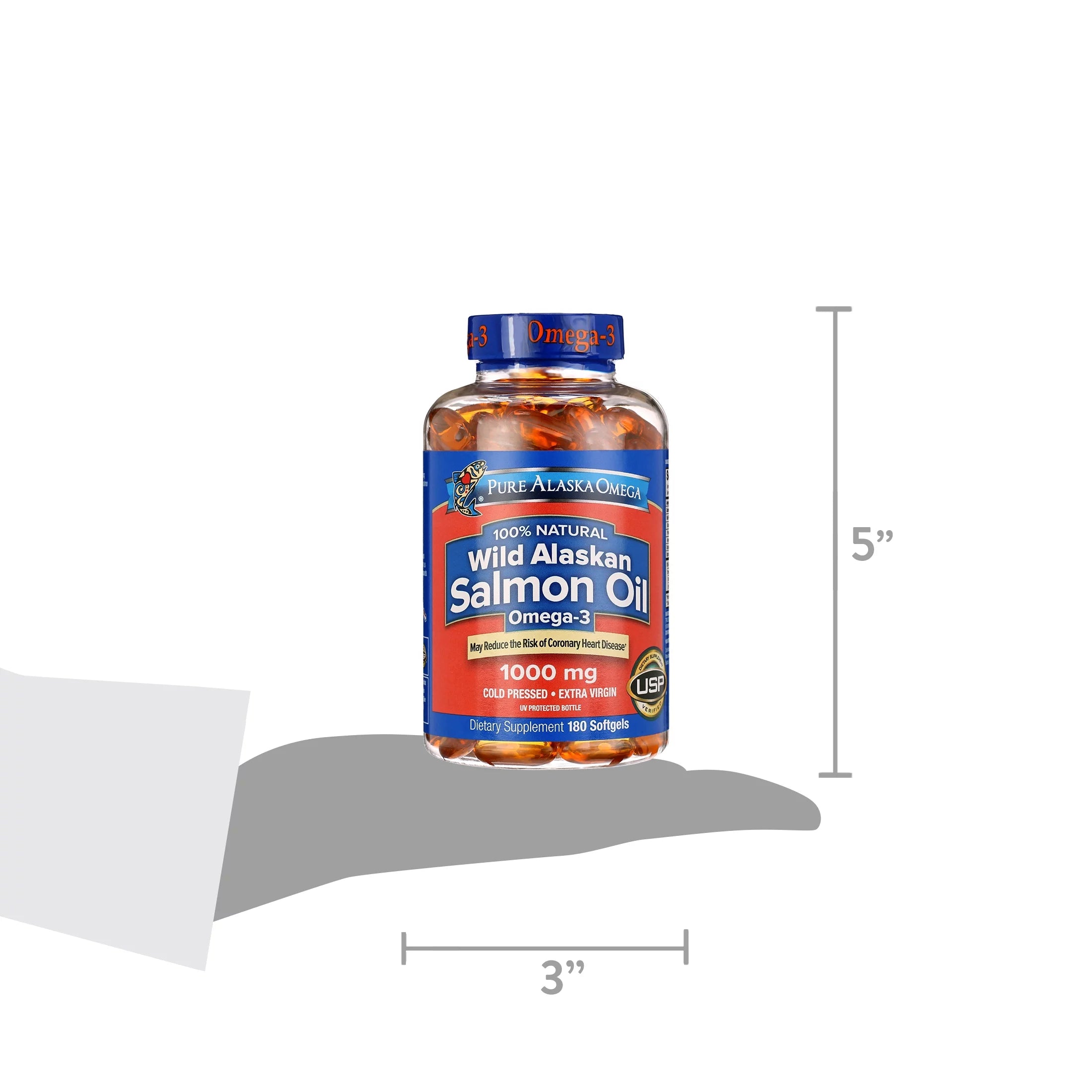 Pure Alaska Omega Wild Salmon Oil 1000mg Softgels, 180 Count R984723