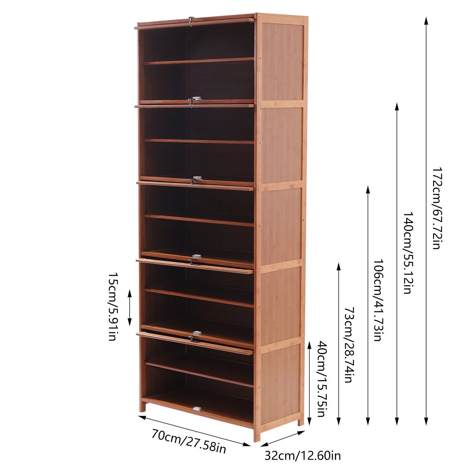 TFCFL 10 Tier Bamboo Shoe Rack Book Shelf Entryway Storage S539623
