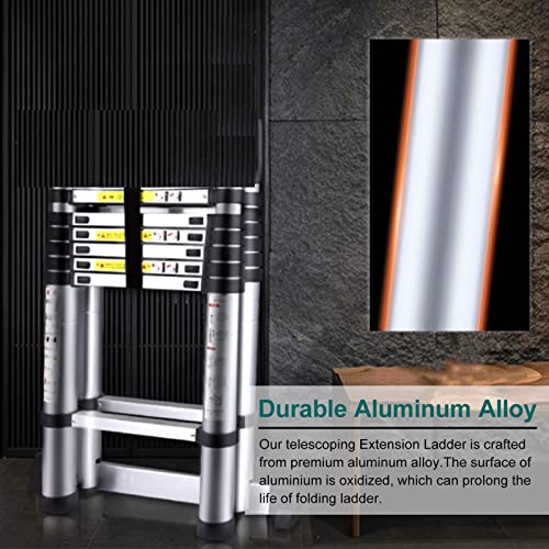 Telesladder Silver Telesextension Ladder, 14.4Ft, Step Ladder for Tall Buildings S21631