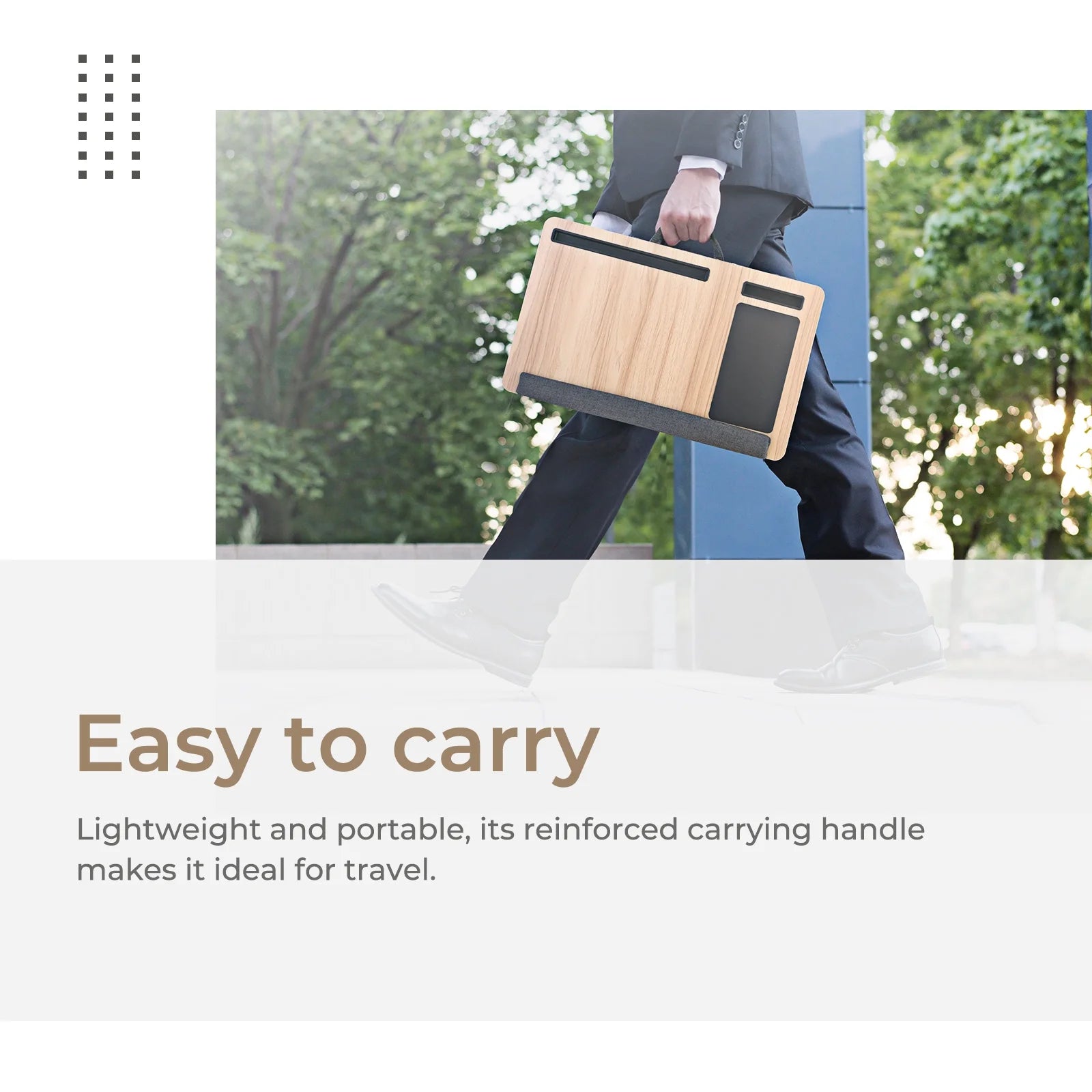 Lap Desk with Wrist Rest, Mouse Pad and Phone Holder, Fits 15.6" Laptop U283