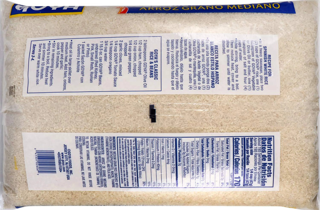 Enriched Medium Grain Rice, 20 Pound T89829