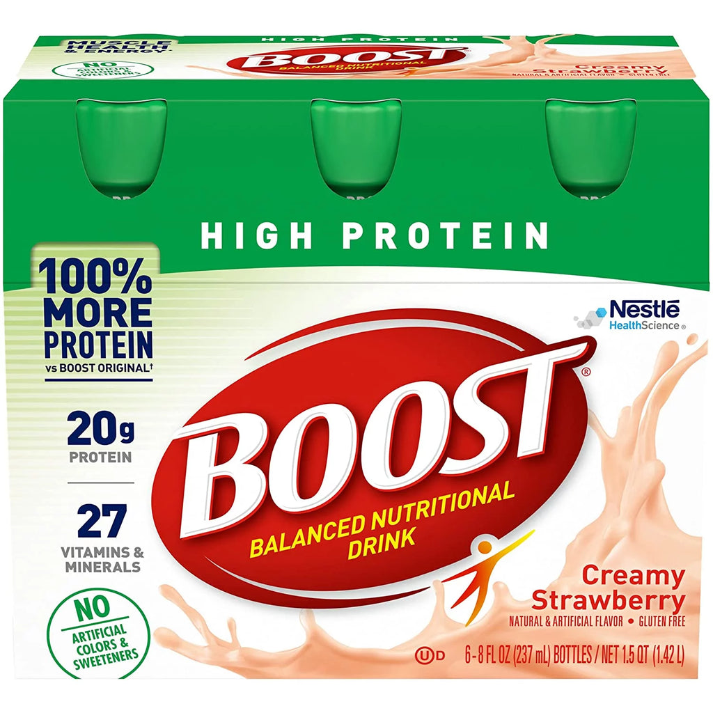 BOOST HIGH PROTEIN Creamy Strawberry 6 ct. - 8 fl. oz. Bottles (Pack of 3) Y70203