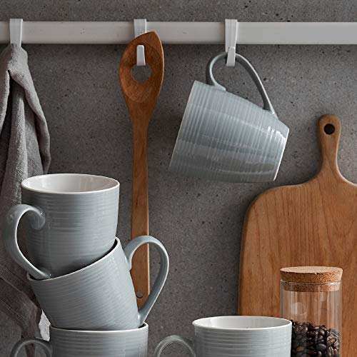 DOWAN Coffee Mugs Set of 6, 17 Oz Ceramic Cups with Handle, White W20665