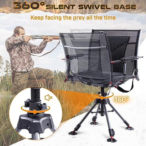 TR 360 Degree Swivel Hunting Chair 400 lbs Capacity Height Adjustable W340022
