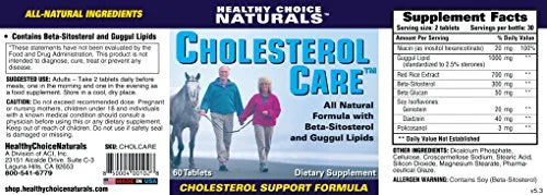 Cholesterol Care Supplement – All Natural Formula, 120 Tablets I190833