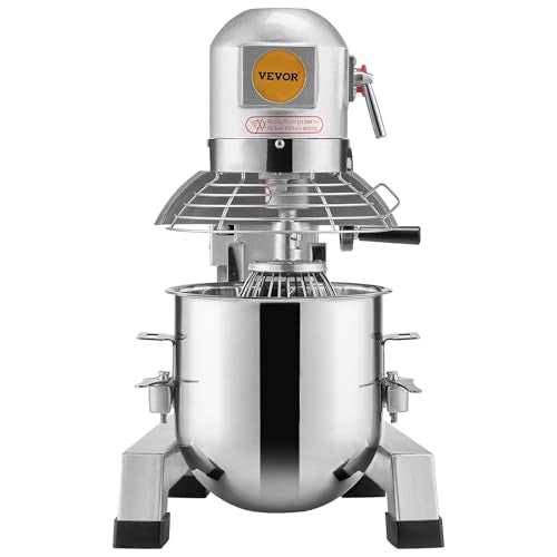VEVOR Commercial Food Mixer 10Qt Stainless Steel Bowl, 450W 3 Speeds R82048