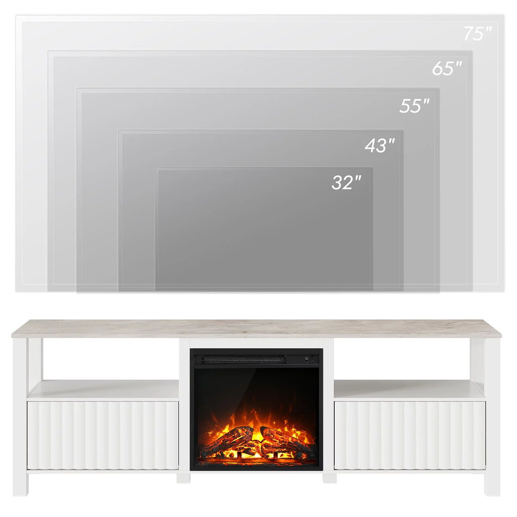 White Fireplace TV Stand for TVs up to 80 Inch Z2999