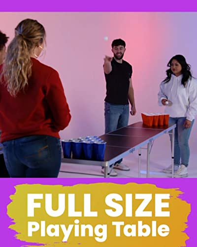Folding Beer Pong Table 8ft Basketball Court Edition R75486
