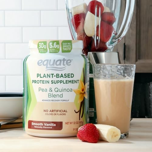 Equate Plant-Based Protein Supplement, Smooth Vanilla, 2 lbs X737238