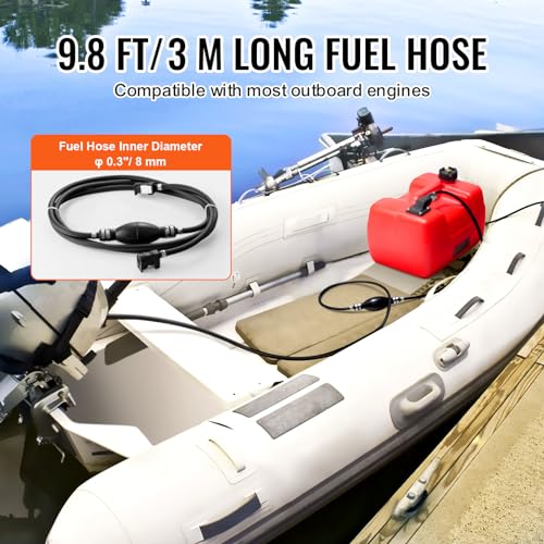 VEVOR Boat Marine Fuel Tank 12 Gallon 55L Portable for Outboard Engine Red K6970