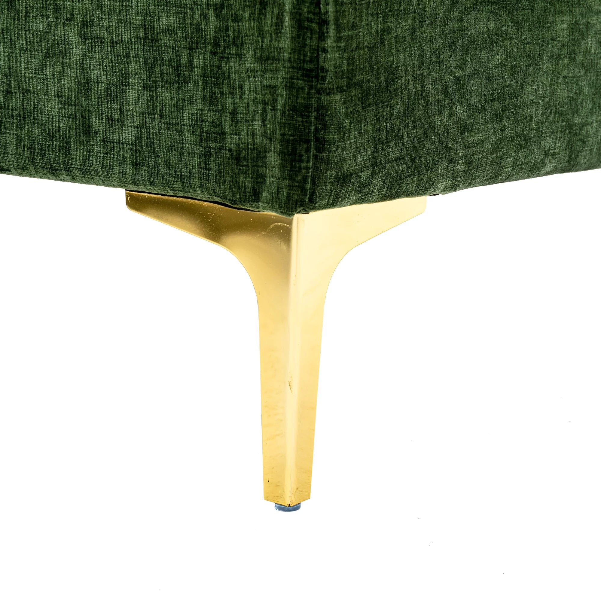 Luccalily U-Shaped Sectional Sofa with Golden Metal Legs, Velvet G28249